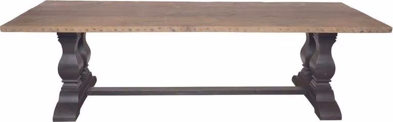 Signature - Table à manger en pin massif Pieds Vieux bois L280 cm