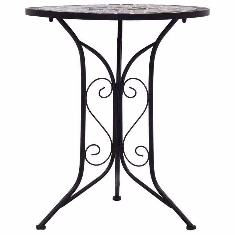 Tavolino da Bistrot con Mosaico Grigio 60 cm in Vetroceramica