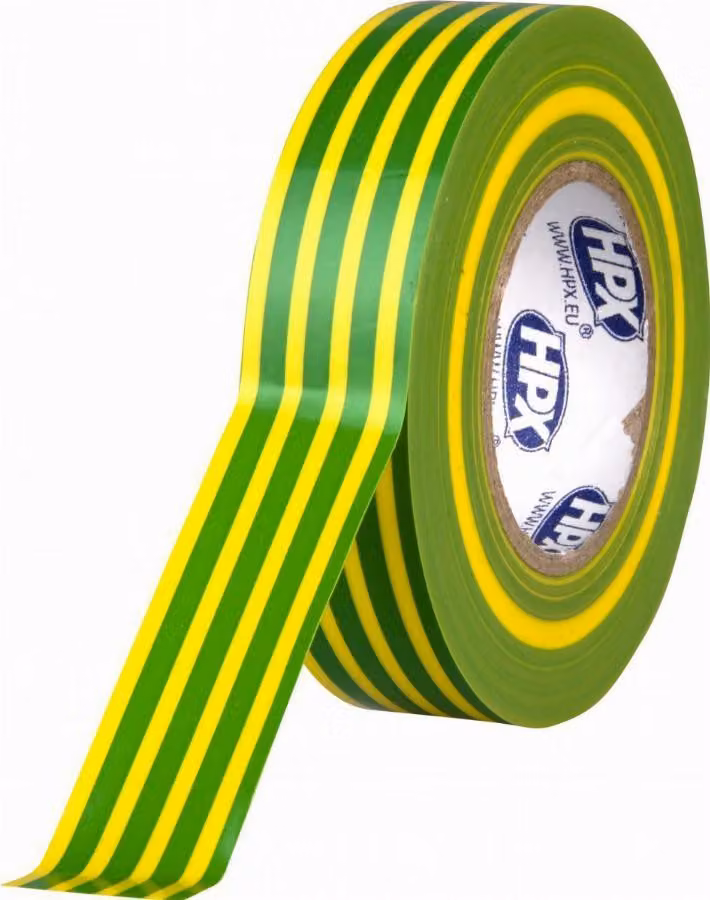 Nastro isolante in PVC HPX VDE - giallo/verde 19 mm x 20 m