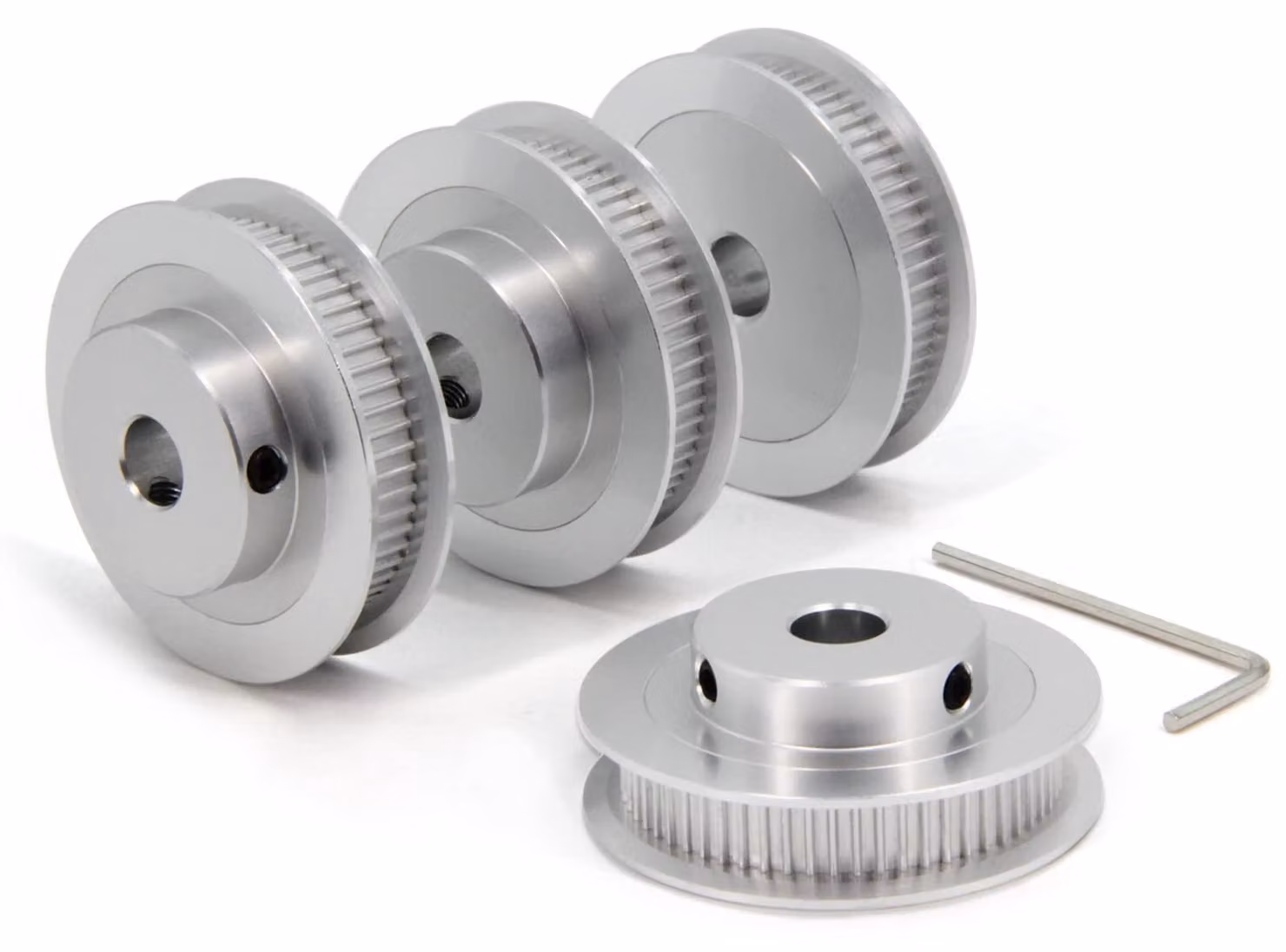 Puleggia 2GT, 60 denti, foro di 8 mm, confezione da 4 pezzi