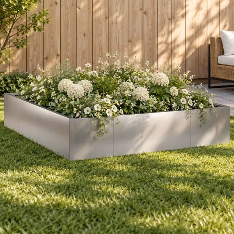 Set di 8 pezzi muro di contenimento vidaXL in acciaio zincato argento L 300 cm x H 100 cm x P 50 cm