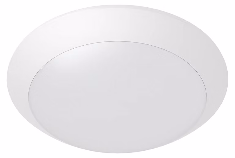 Lampada da soffitto per esterni Braytron, bianca, IP65, Ø 265 mm – Attacco E27, max. 23 W – Lampada rotonda per ambienti umidi con sensore di movimento