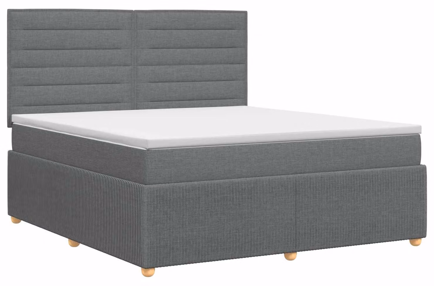Letto a molle con materasso grigio scuro 160 x 200 cm in tessuto