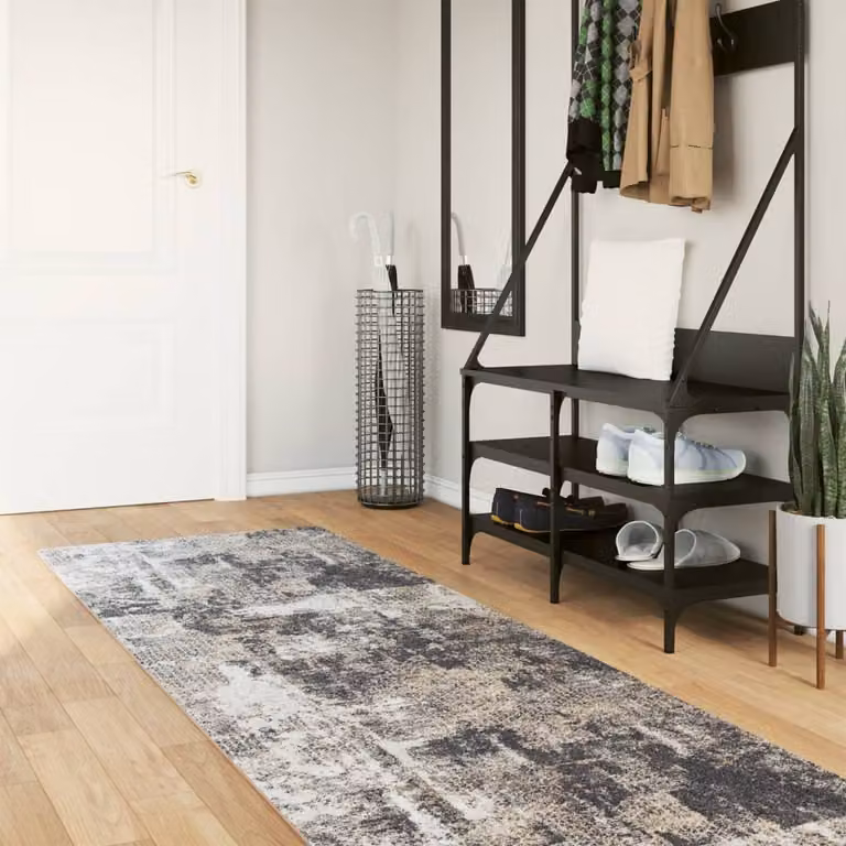 Tappeto lavabile vidaXL con design astratto moderno, multicolore, assorbente di suoni, L: 300 cm, P: 80 cm