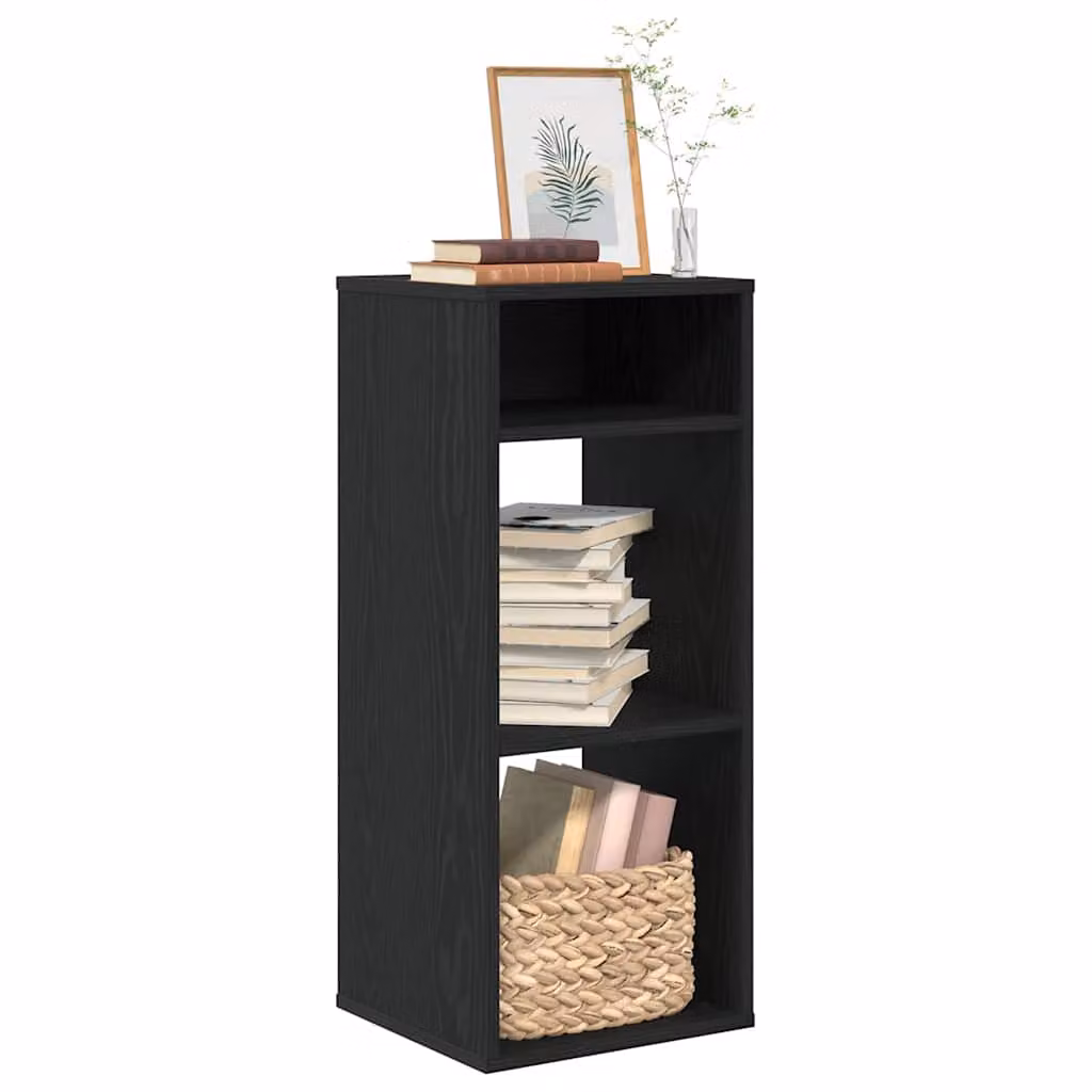 Libreria moderna vidaXL nera in legno e MDF con pannello posteriore L: 34 cm, P: 31 cm, H: 80 cm