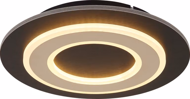 Plafoniera LED, metallo, colore nero champagne, P 32 cm