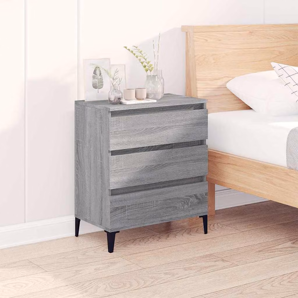Credenza vidaXL in legno multistrato e MDF Grigio Sonoma per soggiorno, L/P/H: 60 x 35 x 70 cm
