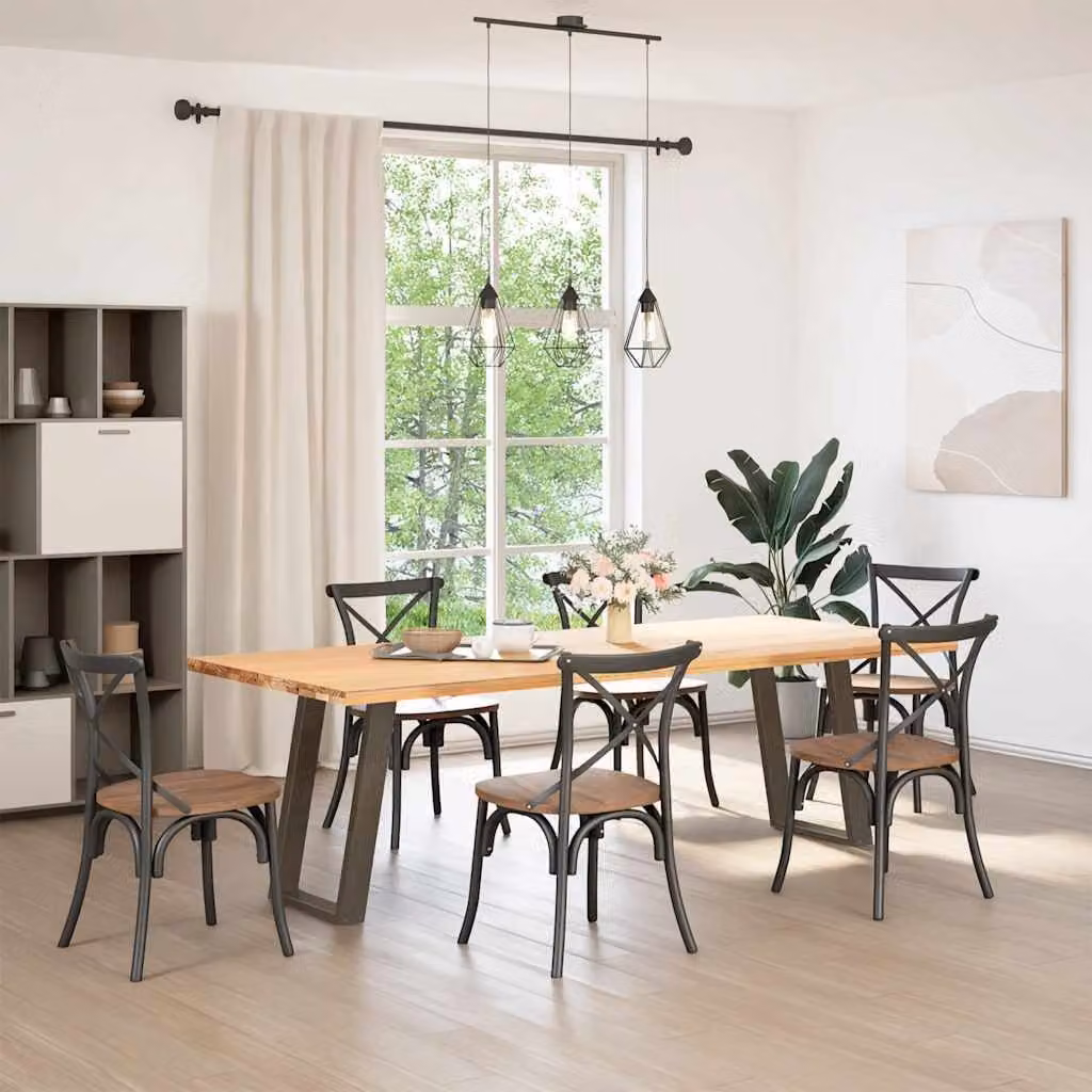 vidaXL Gambe per tavolo da pranzo forma U 2 pz naturale 50x(72-73) cm