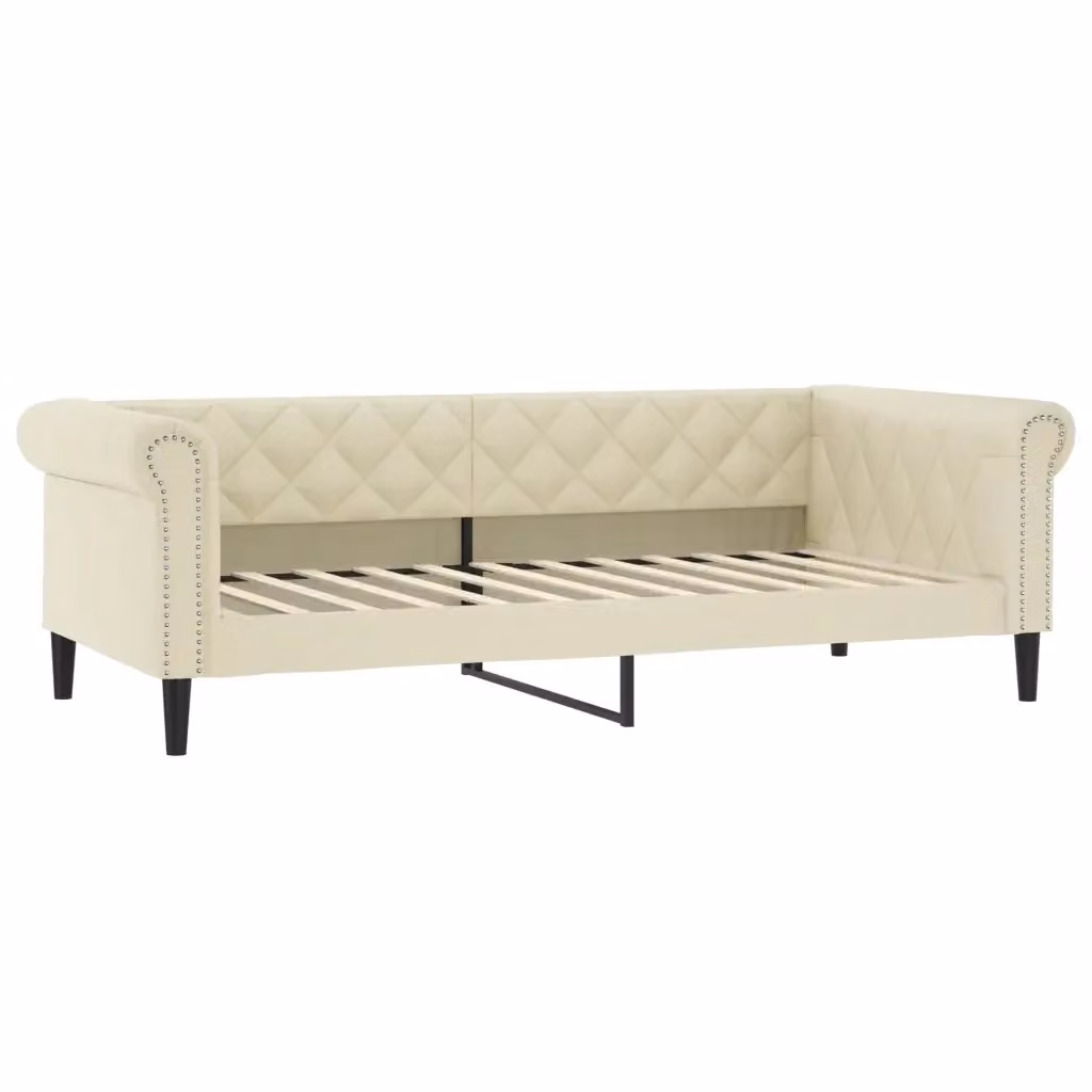 Letto da giorno beige in similpelle con struttura in metallo e legno vidaXL – 2