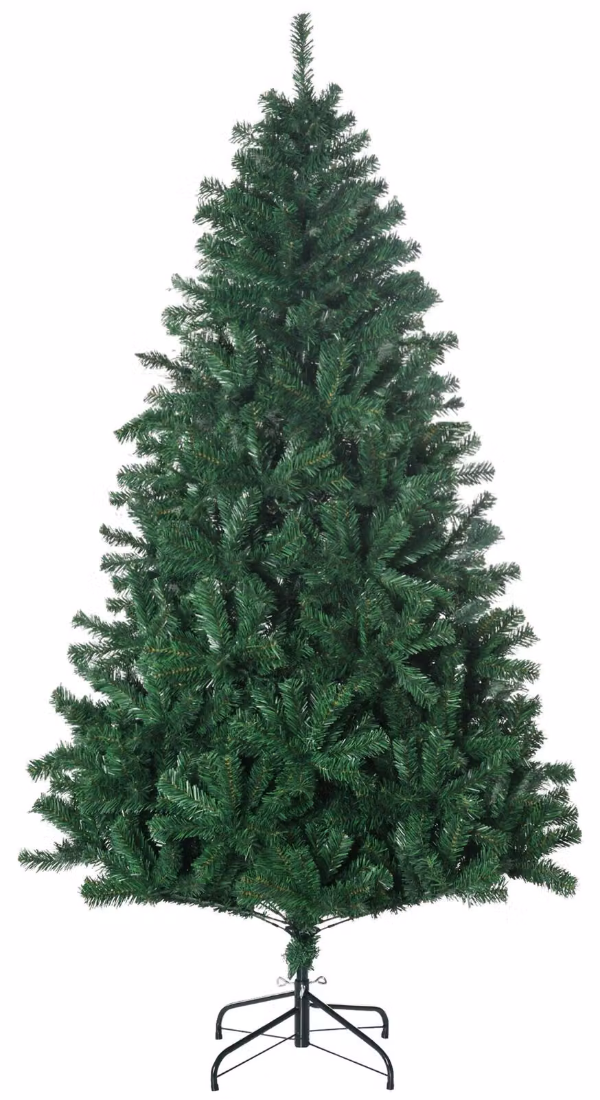 Albero di Natale artificiale, altezza 180 cm, abete artificiale con 1000 punte, decorazioni natalizie incluse, con supporto in metallo per interni