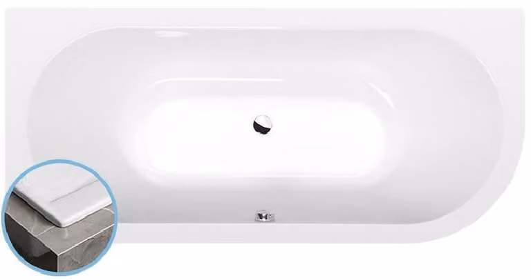Vasche da bagno Polysan - Vasca asimmetrica, 1850x800x470 mm, sinistra, bianco 72099S