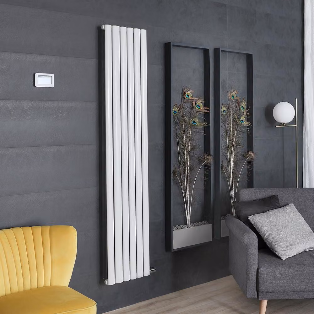 Radiatore Verticale Elettrico Design Bianco 1784x354mm Senza Termostato