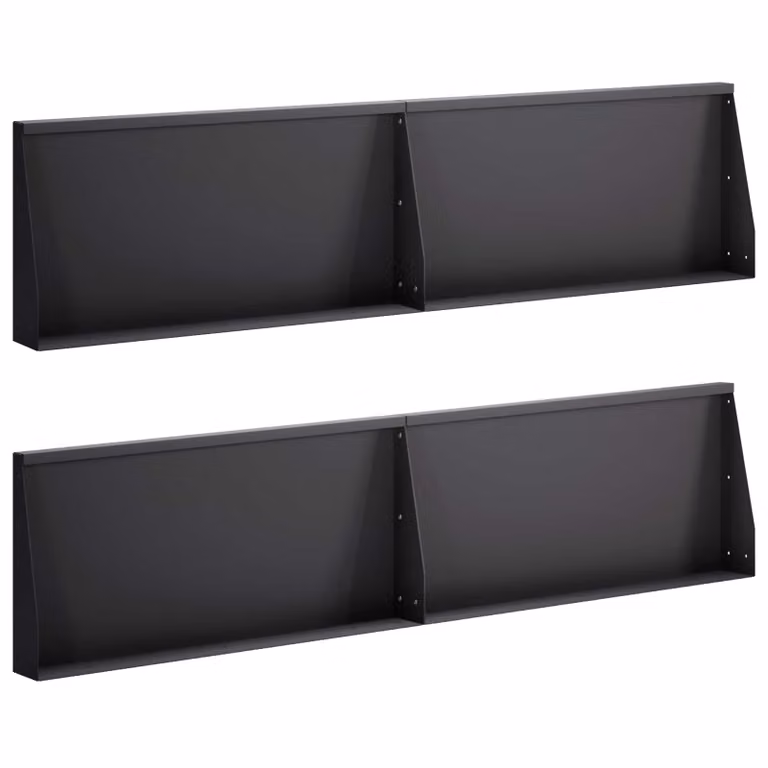 Set di 4 aiuole rialzate vidaXL in acciaio nero per giardino ornamentale L/P/H: 80 x 30 x 12 cm