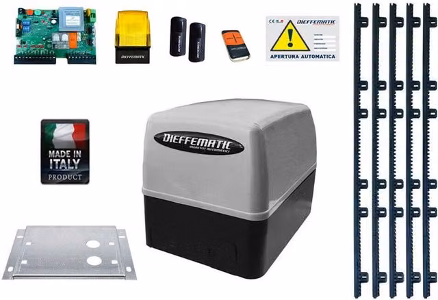 KIT CANCELLO SCORREVOLE 230V KV4 400KG AUTOMAZIONE AUTOMATISMO + 5MT CREMAGLIERA