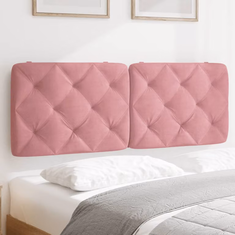 Cuscino Testiera vidaXL in Velluto Rosa, Larghezza: 140 cm