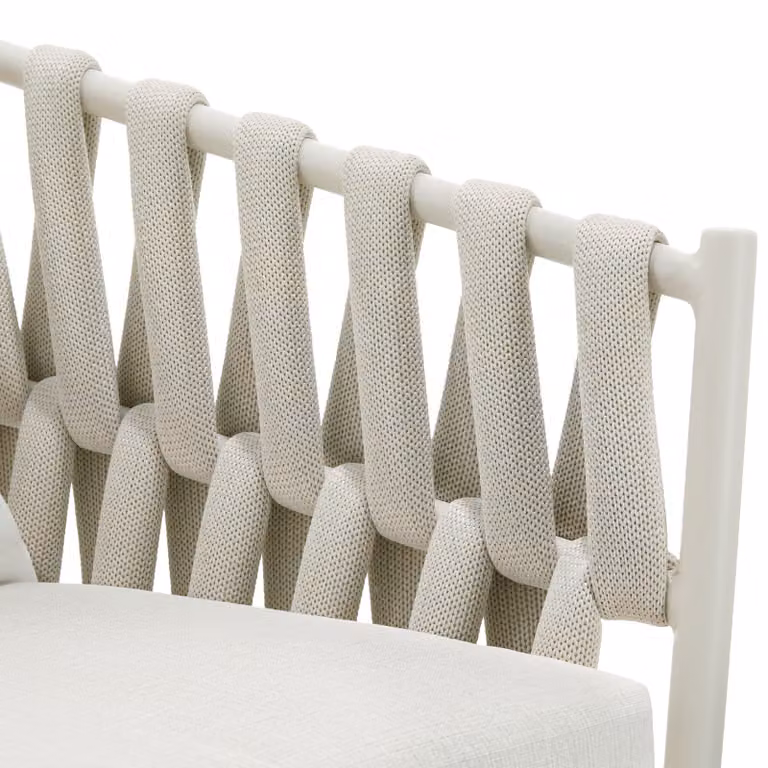 Sedia da esterno tectake Lugano con design Rope, struttura in alluminio verniciato e cuscini beige inclusi