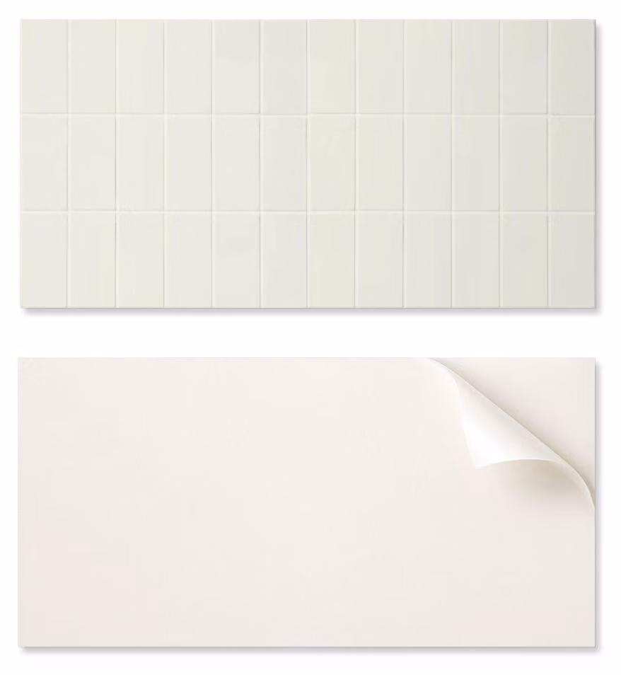Pannello decorativo autoadesivo per la decorazione rapida delle pareti, dimensioni 120 x 60 cm, piastrelle rettangolari con motivo a griglia