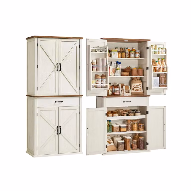 Credenza Cucina Alto Stile Fienile con Ripiani