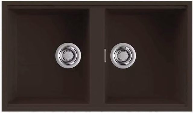 Lavello Elleci Incasso 2 vasche 83,6x48,8 Best 450 Sottotop Granitek Espresso Marrone LGB45078BSO
