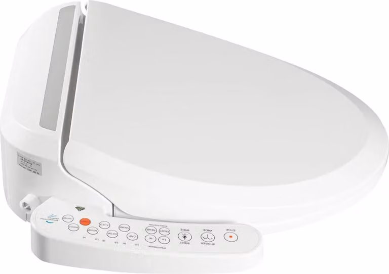 Sedile WC con bidet intelligente - Coperchio WC elettrico - Potenza 1350 W - Riscaldamento a 3 livelli 33-40 °C acqua e sedile - Asciugatore ad aria calda a 3 velocità - Bianco