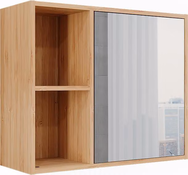 Mobile a specchio per il bagno Vicco Lucie Bambù 54 x 44.5 cm con specchio, Model 50121