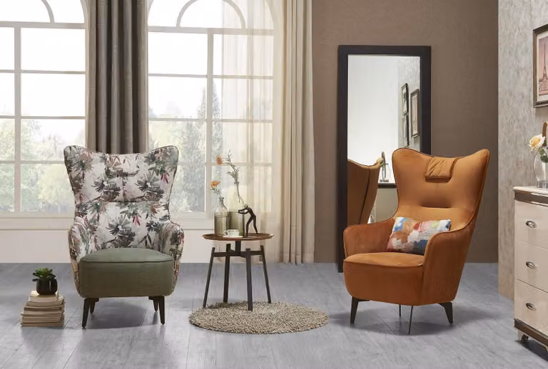 Luxus Design Möbel Stühle Moderner Design Sessel Textil Wohnzimmer Lounge