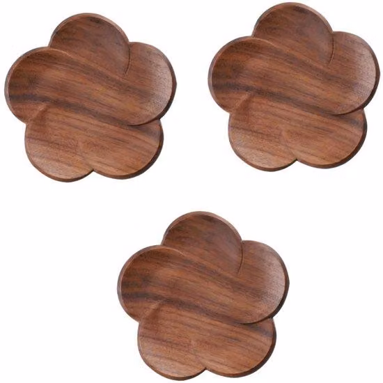Vassoio in legno, set da 3 pezzi, antiscivolo, isolante termico, multifunzionale, ideale per l'ufficio