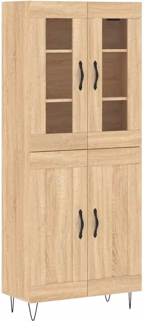 Credenza | Madia | Buffet da pranzo | Armadio da pranzo Rovere Sonoma 69,5x34x180 cm in Legno Multistrato