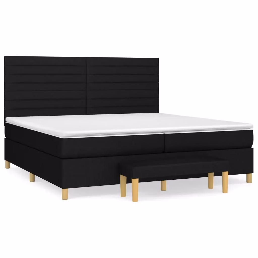 Letto Ibrido con Giroletto a Molle e Materasso vidaXL, Colore Nero e Bianco, L/P/H: 200 x 200 x 128 cm – 2