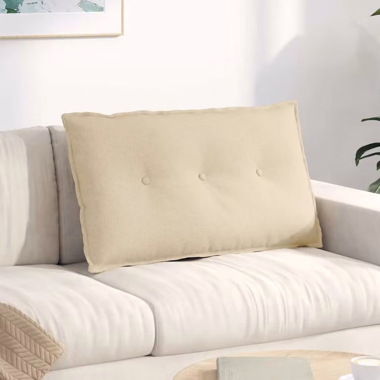 Cuscino per schiena vidaXL beige con rivestimento rimovibile in poliestere L 80 x P 19 x H 50 cm