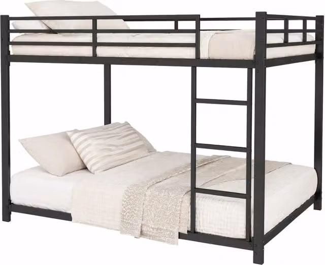 Letto a castello REDOM in metallo nero opaco per bambini L: 140 cm, P: 200 cm – 1