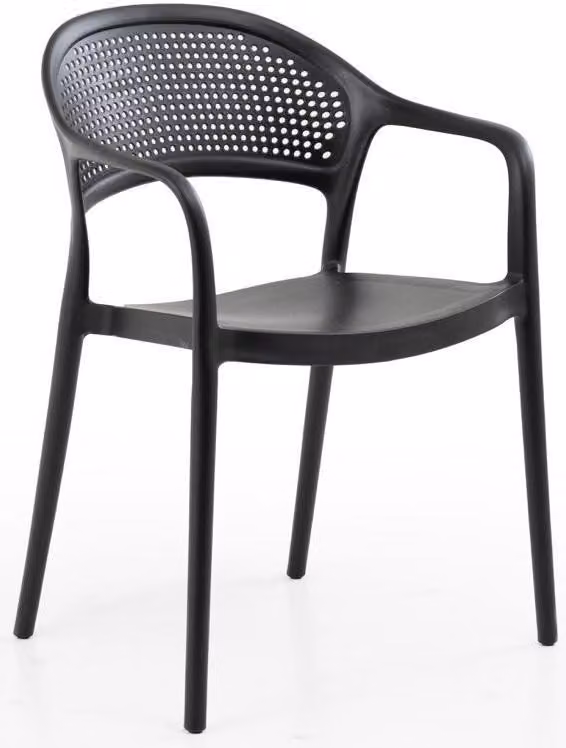 Sedia in plastica con schienale forato, disponibile in diversi modelli