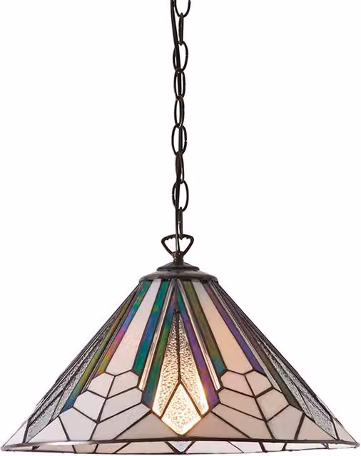 Lampada a sospensione Tiffany Astoria vetro multicolore Ø40 E27