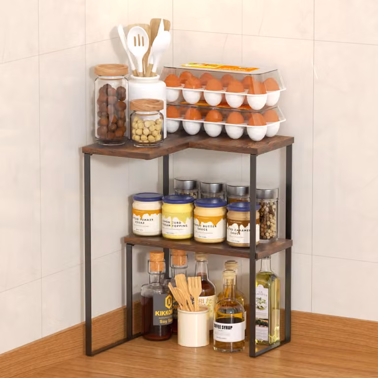 Organizzatore da cucina a colonna con ripiano angolare