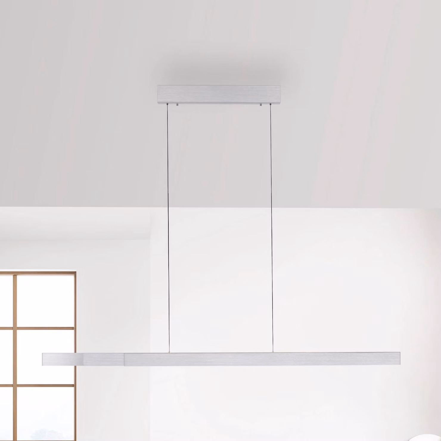 Paul Neuhaus Lampada LED a sospensione Adriana Square, alluminio, up/down dimmerabile, Alluminio / Grigio / Zincato, Soggiorno / Sala da pranzo, Alluminio, Moderno
