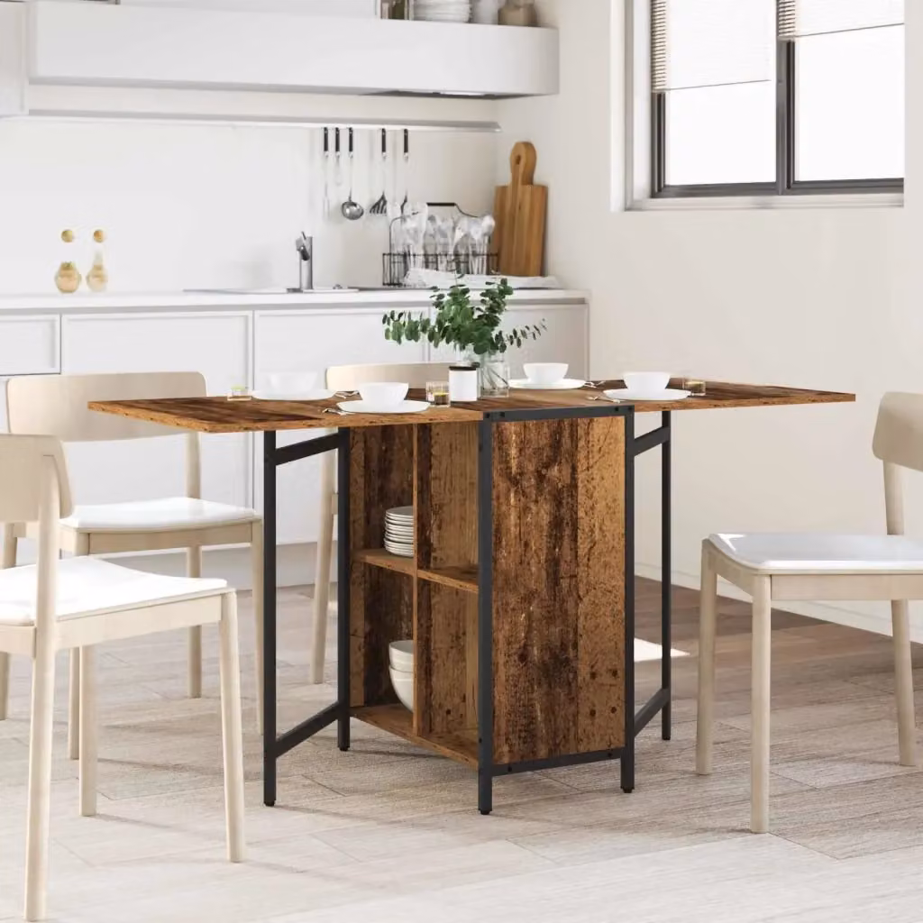 Tavolo da pranzo e da cucina moderno rettangolare in legno MDF laminato marrone L 144 cm x P 60 cm x H 75 cm – 2