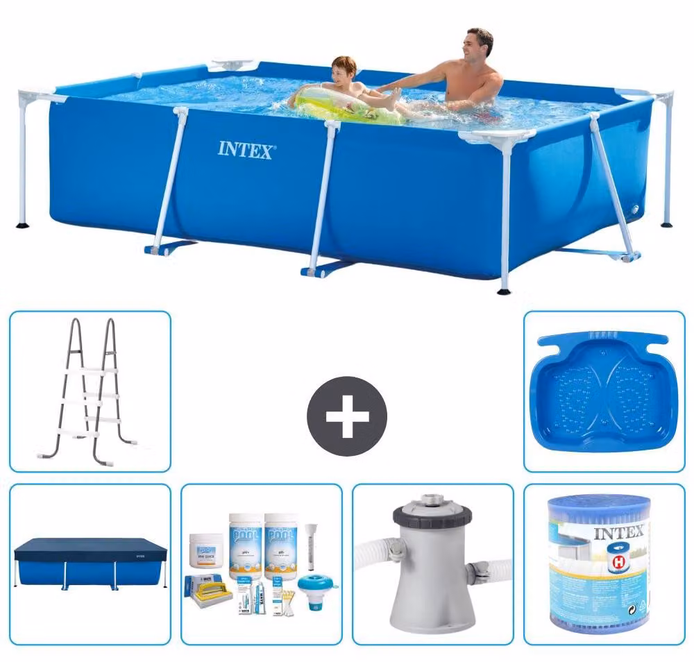 Piscina fuori terra rettangolare - 260x160x65 cm - 7 pezzi - Modello S30083
