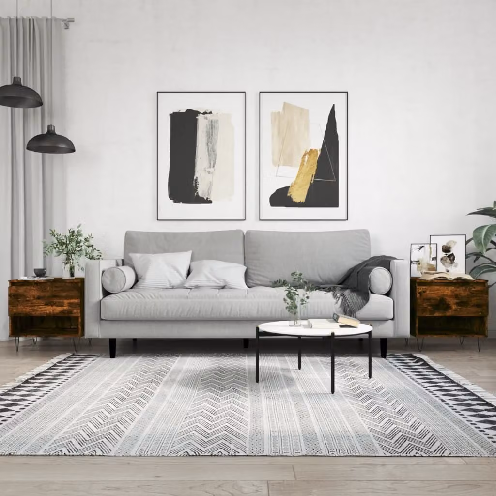 Maison Exclusive - Tavolini da salotto 2 pezzi Rovere affumicato 50x46x50 cm Materiale ligneo