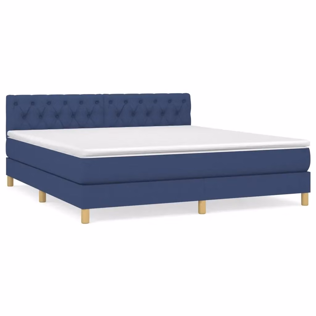 Letto Ibrido con Giroletto a Molle e Materasso vidaXL, Colore Blu e Bianco, L/P: 160 x 200 cm – 2