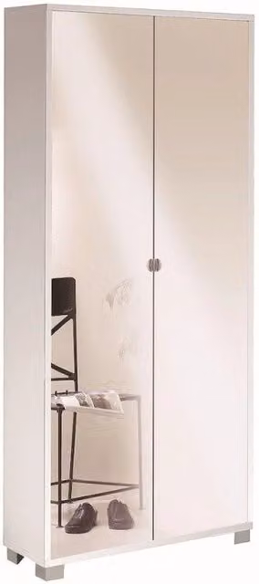 Mobile 2 Ante Specchio Kit Bianco Fiammato cm 83x29x190h - Sarmog