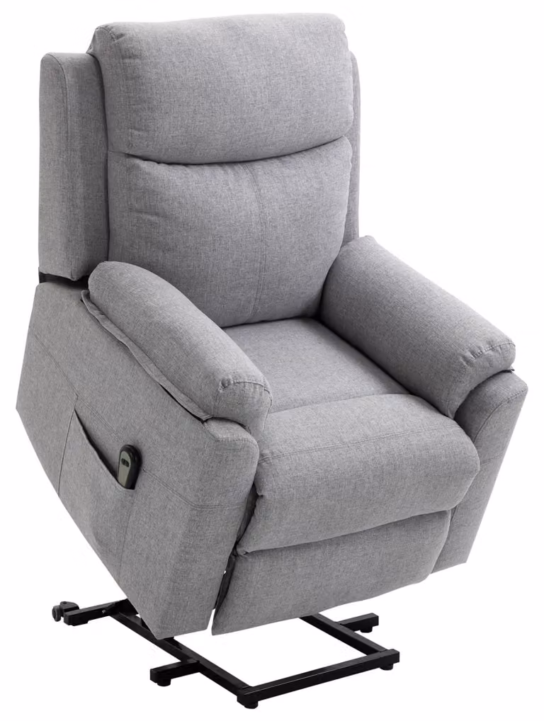 Poltrona reclinabile elettrica Moonbite per televisione, con sistema di sollevamento, poltrona relax a 1 motore con reclinazione fino a 160°, telecomando, poggiapiedi, imbottitura a molle insacchettate, tasca laterale, rivestimento in poliestere, colore g