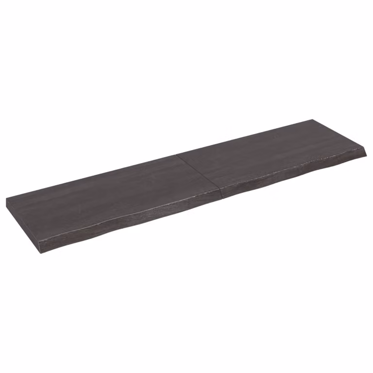 Piano Bagno Marrone Scuro 200x50x(2-6)cm Legno Trattato