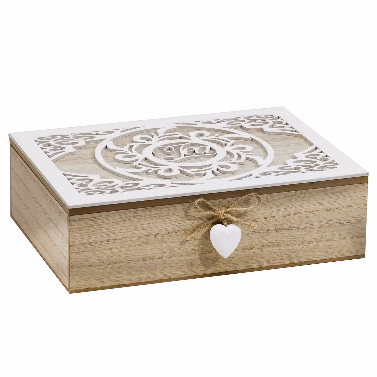 Porta tisane Gusto Casa in legno con 6 scomparti H 7 x L 24 x P 17 cm
