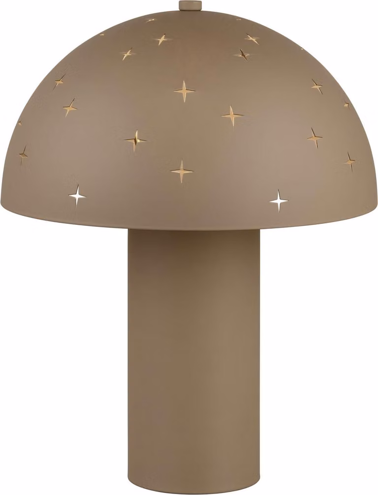 Lampada da tavolo SETA in metallo color tortora