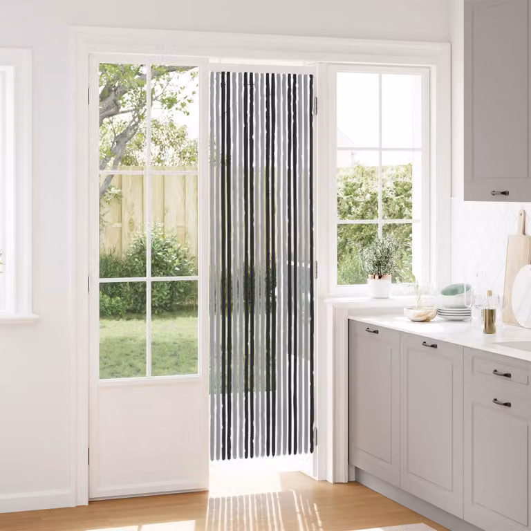 vidaXL Tenda per insetti in chenille Grigio e Nero 56 x 200 cm