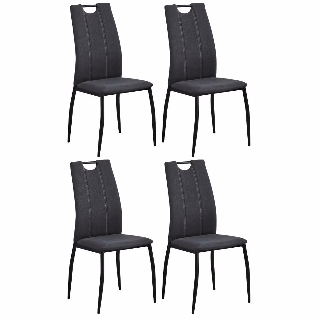 Sedia STARK CASA VITAL moderna in tessuto grigio e nero con struttura in metallo nero opaco per la tua sala da pranzo – 2