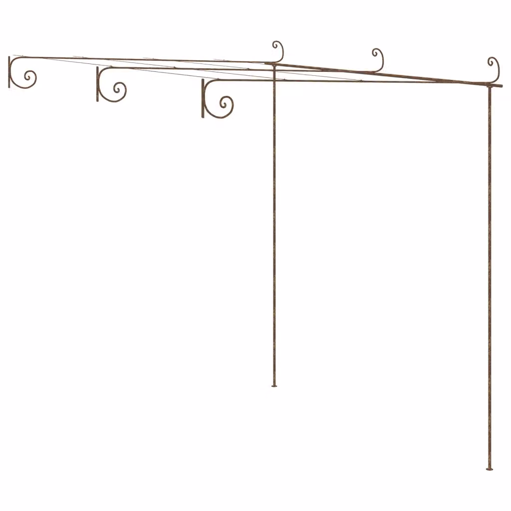 Pergolato da Giardino vidaXL in Metallo Marrone Anticato L: 300 cm, P: 300 cm, H: 250 cm – 2
