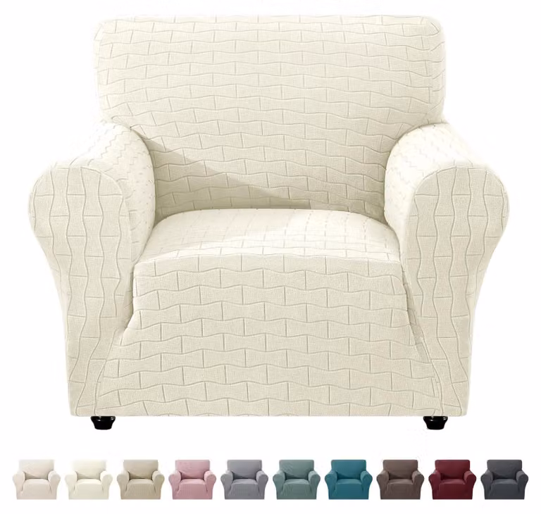 Copertura elastica per divano, modello a una piazza, color beige