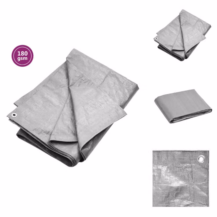 vidaXL Telone 180 g/m² 8x8 m grigio HDPE - Teloni