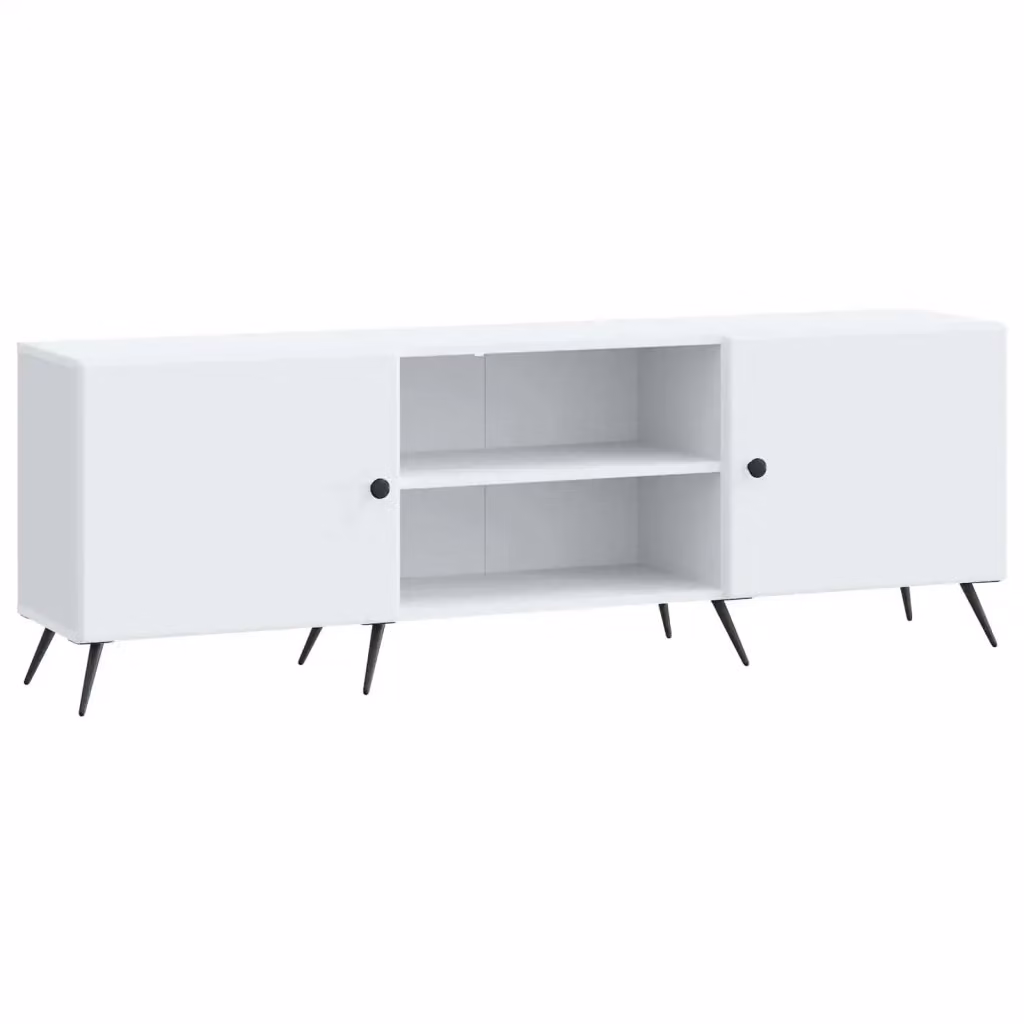 Mobile TV Bianco in Legno e Metallo con Stile Vintage L/P/H: 150 x 31 x 50 cm – 2